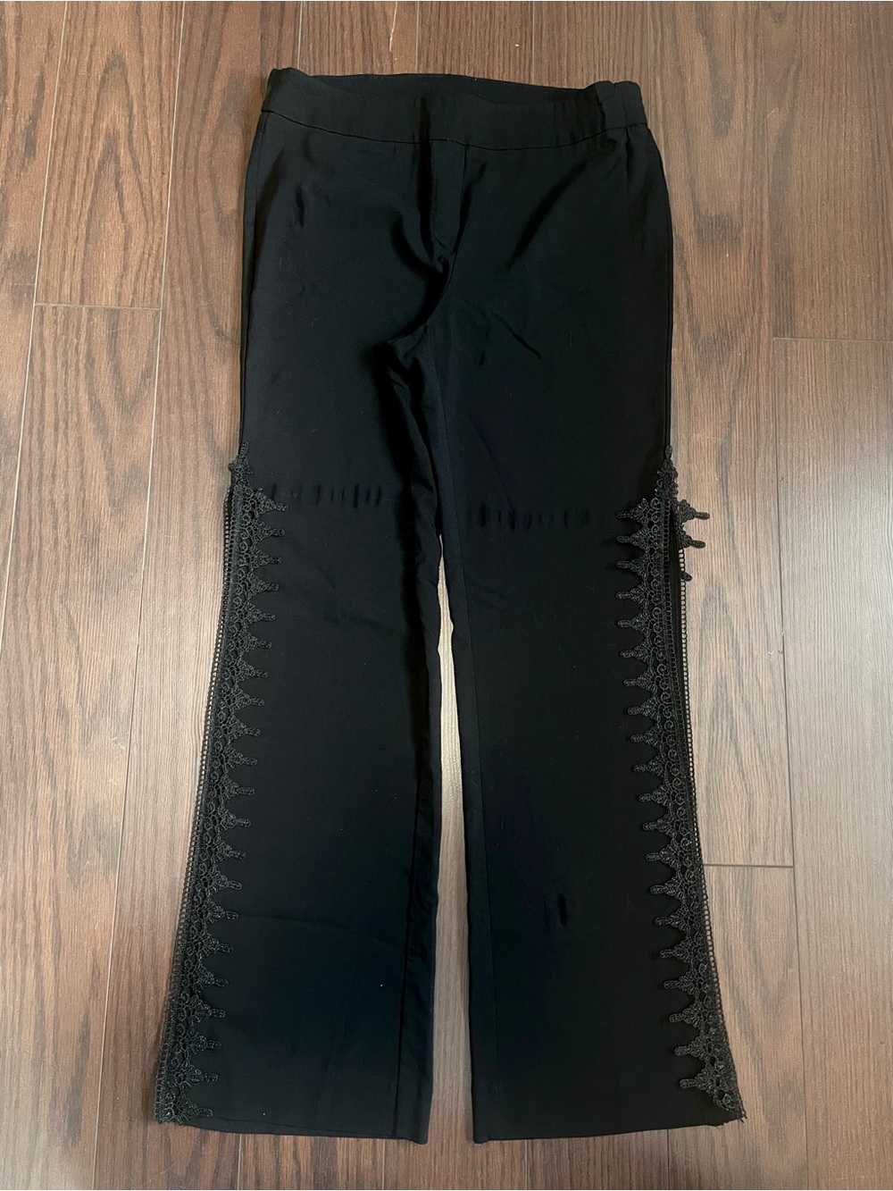 Upcycled Black Slit Hem with Lace Trim Detail 12P